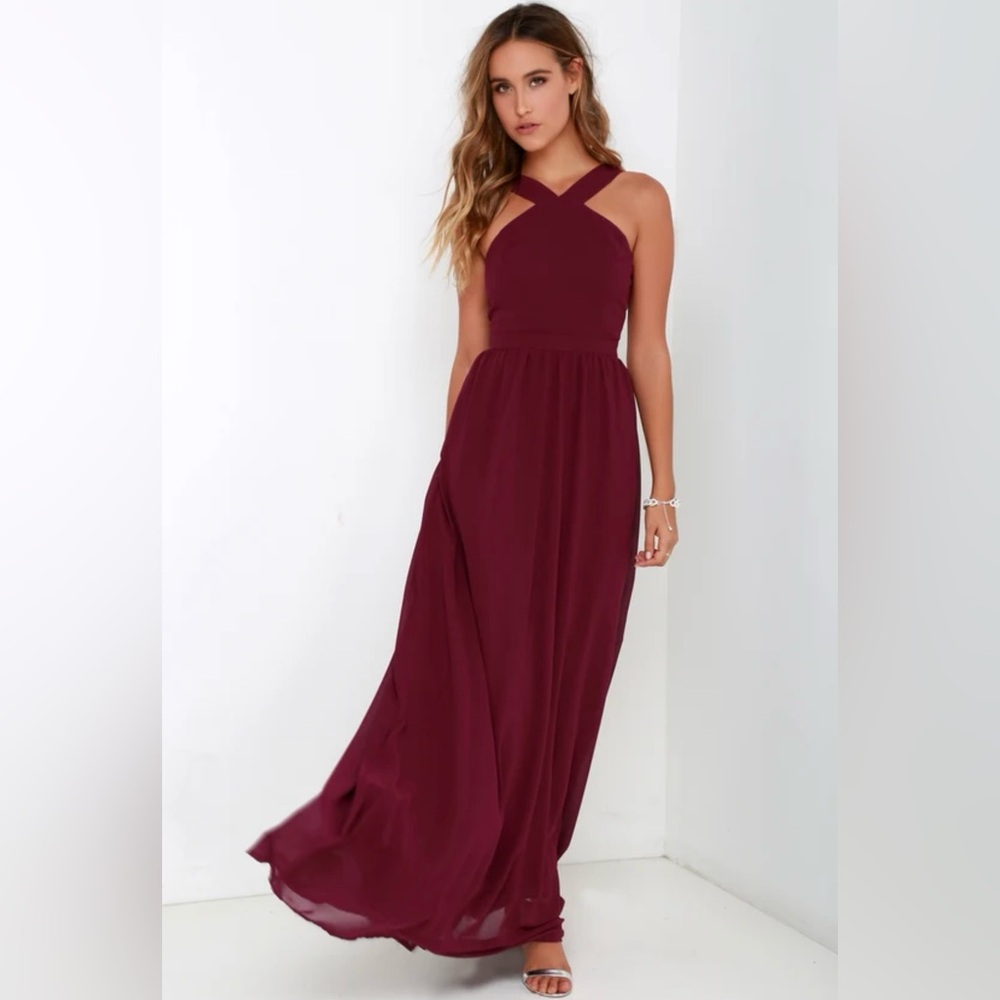 Lulu burgundy/wine gown, size S, tags attached